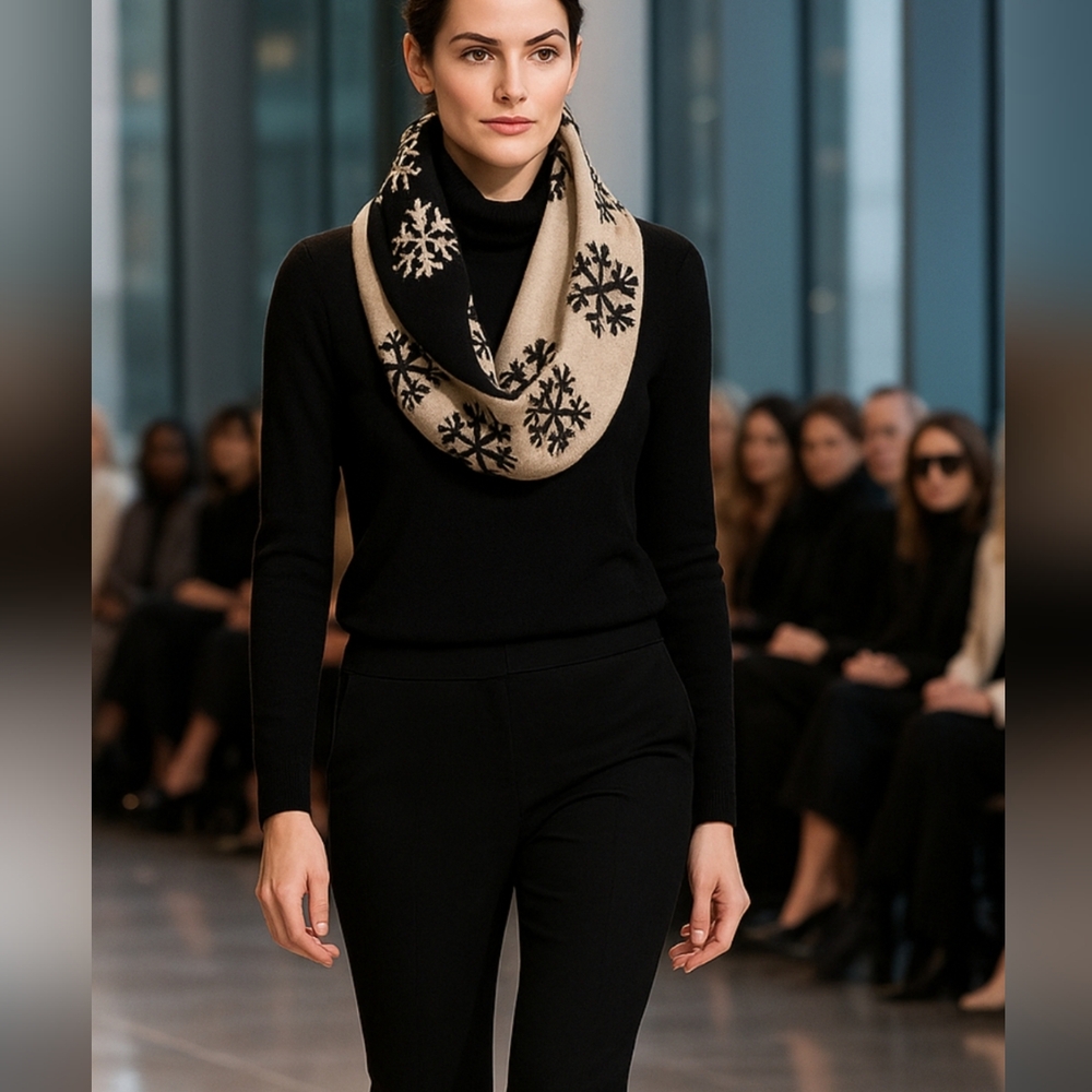 Black Sweater with Reversable And Removable Scarf